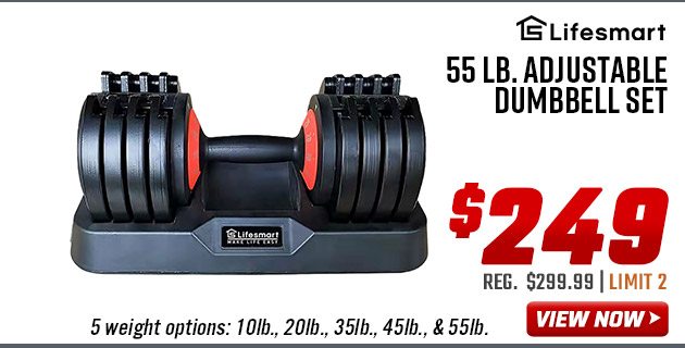 Lifesmart 55 Lb. Adjustable Dumbbell Set