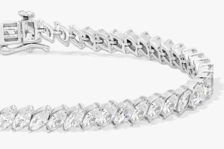 Diamond Line Bracelet 7 ct tw Marquise-cut 14K White Gold 7.25''