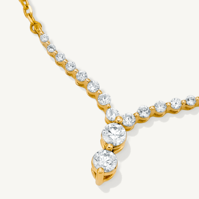 Our Story Together Diamond Chevron Necklace 1/4 ct tw 10K Yellow Gold 18''