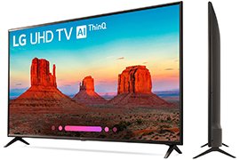 LG 55UK6300PUE 55 4K HDR10 IPS LED-backlit Smart HDTV (2018 Model) w/ 3x HDMI Inputs