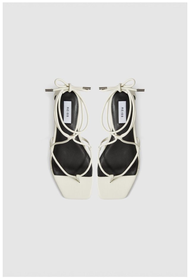 Kali Off White Leather Strappy Flat Sandals