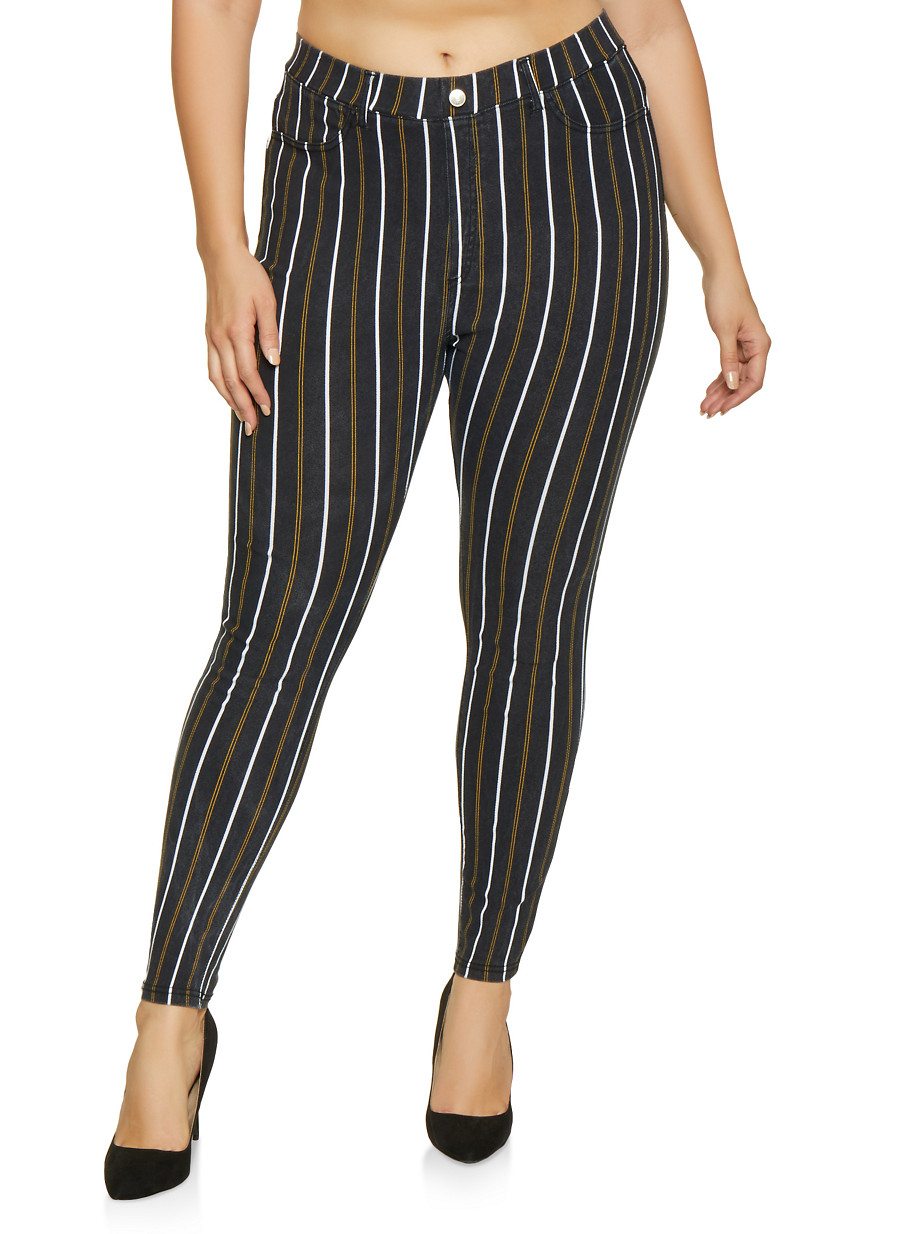 Plus Size Striped Jeggings