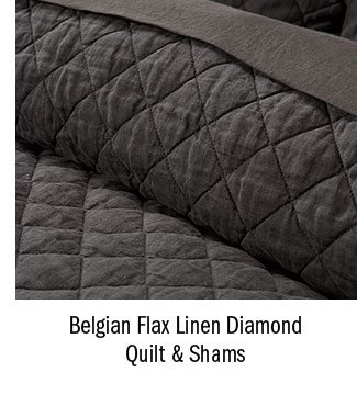 Belgian Flax Linen Diamond Quilt & Shams