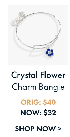 Crystal Flower Charm Bangle | $32