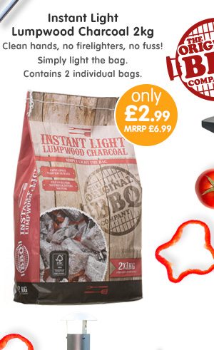 Instant Light Lumpwood BBQ Charcoal 2kg