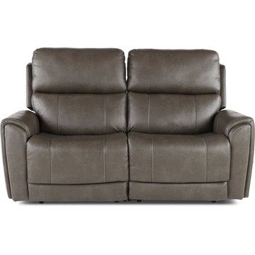 Damon Smoke Gray Power Reclining Loveseat with Power Lumbar and Headrest