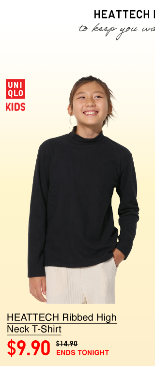 PDP10 - KIDS HEATTECH RIBBED HIGH NECK T-SHIRT