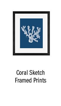 Coral Sketch Framed Prints