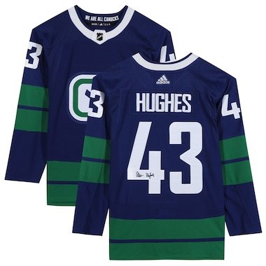 Quinn Hughes Vancouver Canucks Fanatics Authentic Autographed Blue Alternate Adidas Authentic Jersey