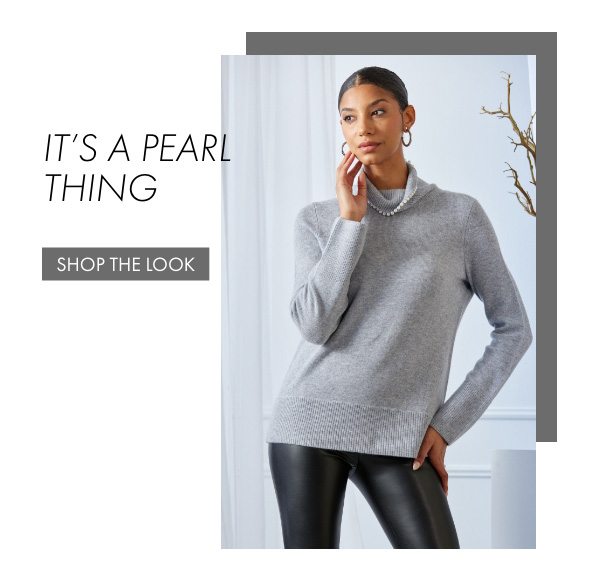 Pearl Turtleneck Cashmere Wool Sweater