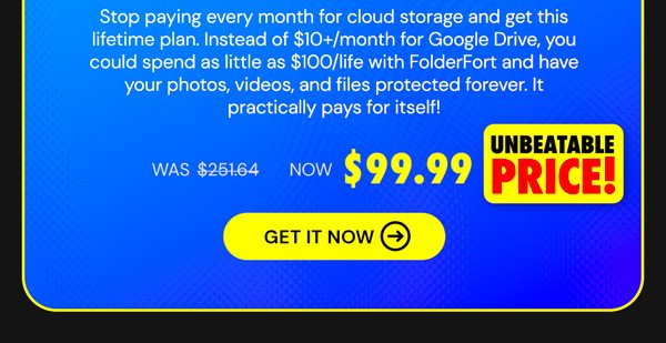 FolderFort 1TB Storage Pro Plan: Lifetime Subscription