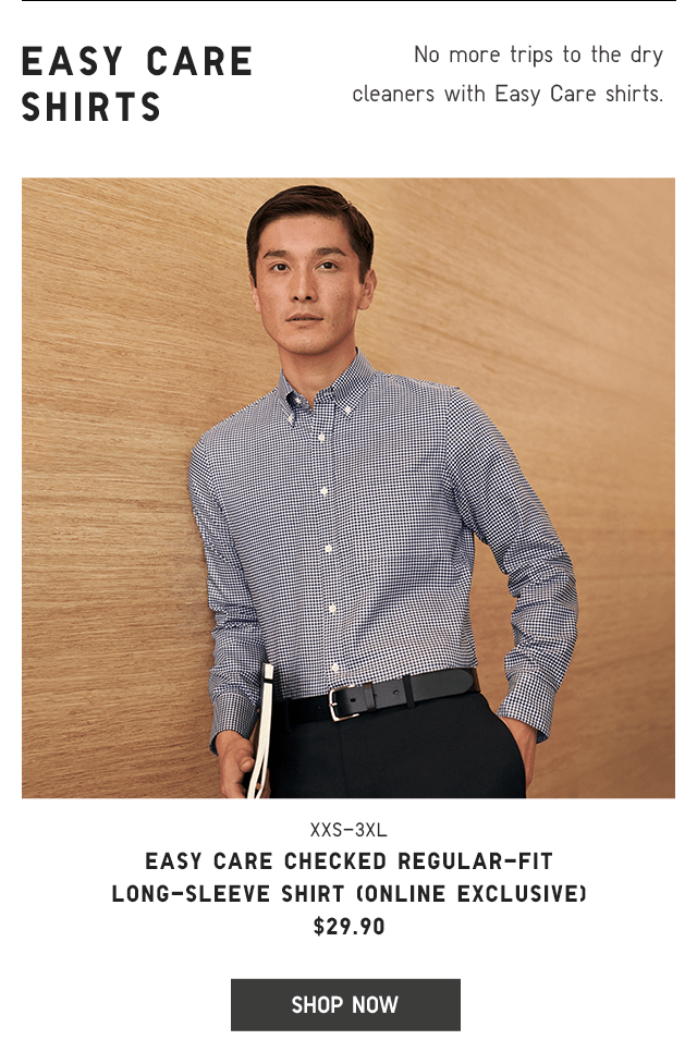 EASY CARE CHECKED REGULAR-FIT LONG-SLEEVE SHIRT (ONLINE EXCLUSIVE) $29.90 - SHOP NOW