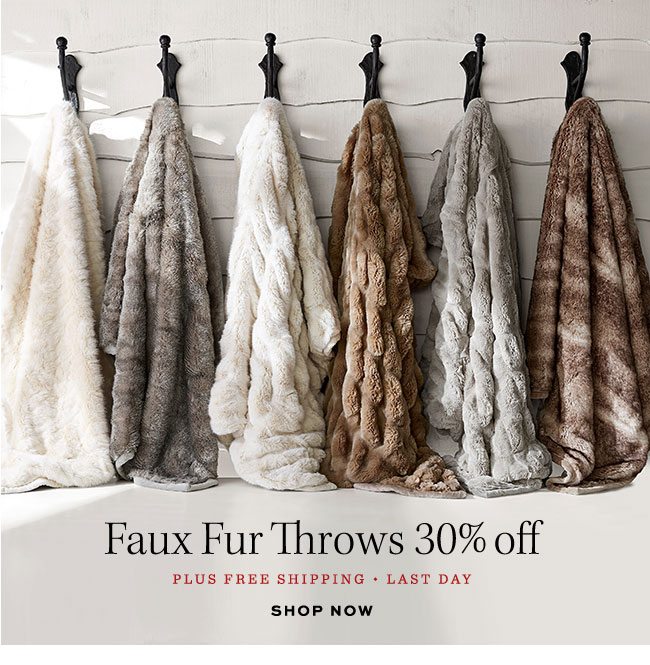 FAUX FUR THROWS 30% OFF