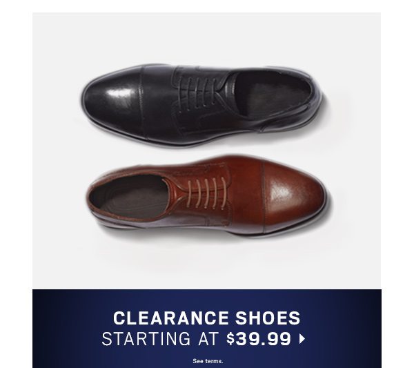 Clearance Shoes starting at $39.99