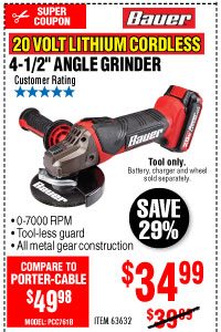 20V Hypermax™ Lithium 4-1/2 in. Cordless Angle Grinder - Tool Only