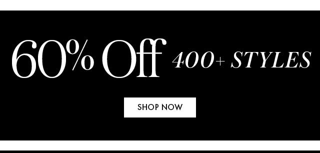 60% off 400+ styles BB