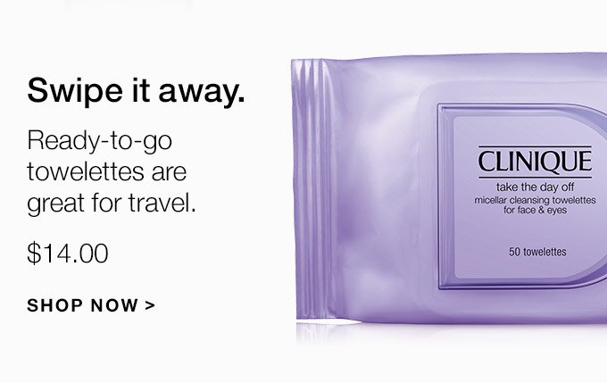Swipe it away. Ready-to-go towelettes are great for travel. $14.00 SHOP NOW