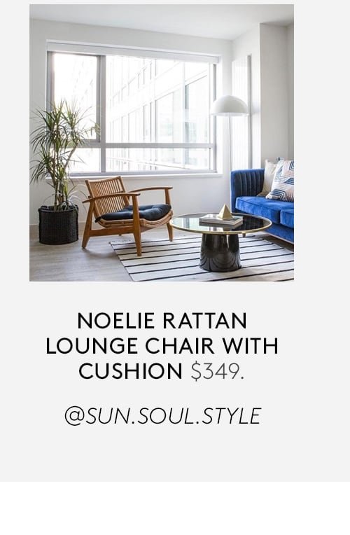 noelie rattan lounge chair with cushion