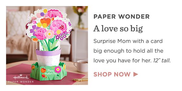 Surprise Mom with a card big enough to hold all the love you have for her.
