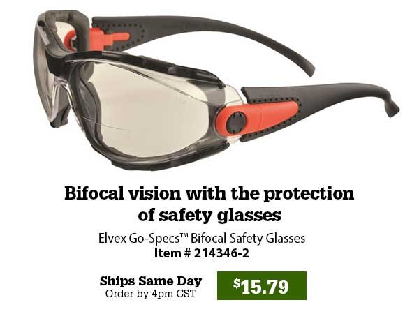 Bifocal vision with the protectionof safety glasses