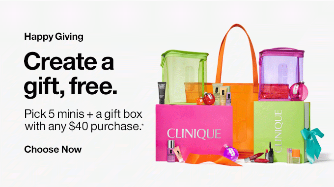 Happy Giving Create a gift, free. Personalize it with your unique mix. Pick 5 minis + a gift box free with any $40 purchase.*