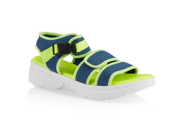 Contrast Trim Sporty Platform Sandals