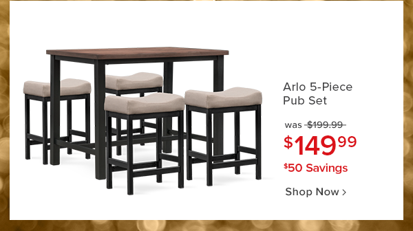 arlo 5 piece pub set