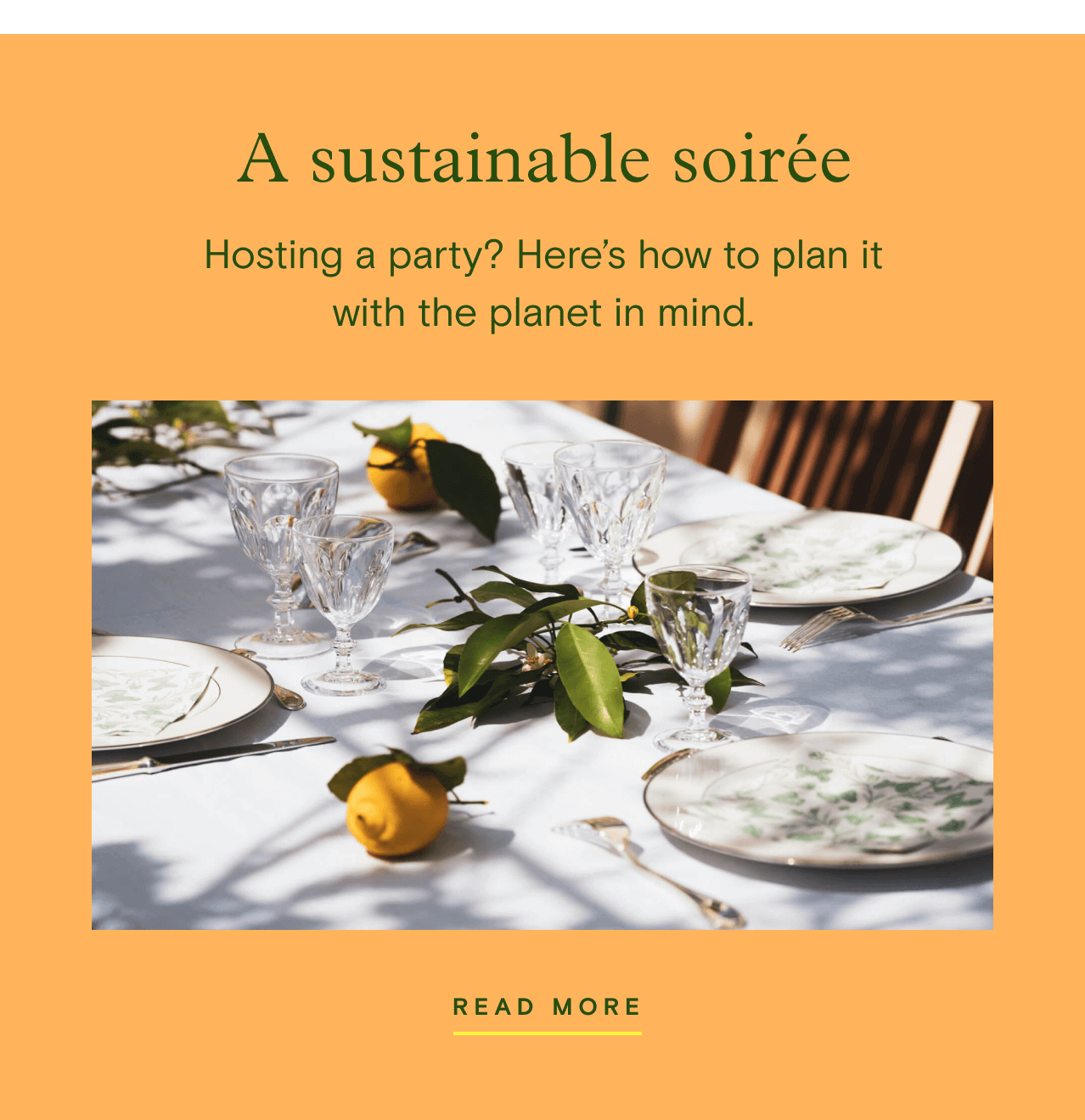 A sustainable soirée | Hosting a party? Here's how to plan it with the planet in mind. | Read more