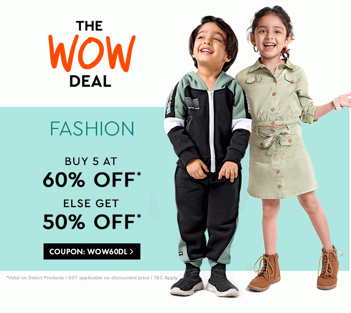 The WOW DEAL FASHION Buy 5 AT 60% OFF* Else, Get 50% OFF*