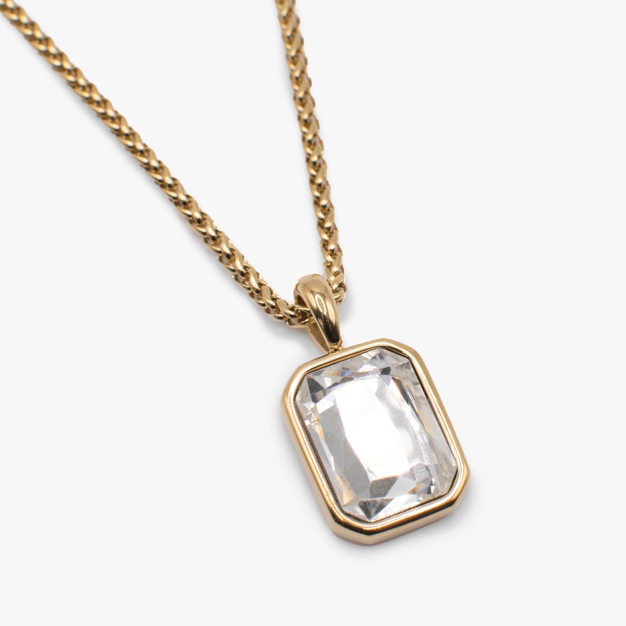 Image of Emerald Cut Crystal Necklace