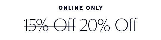 Online Only. 20% Off.