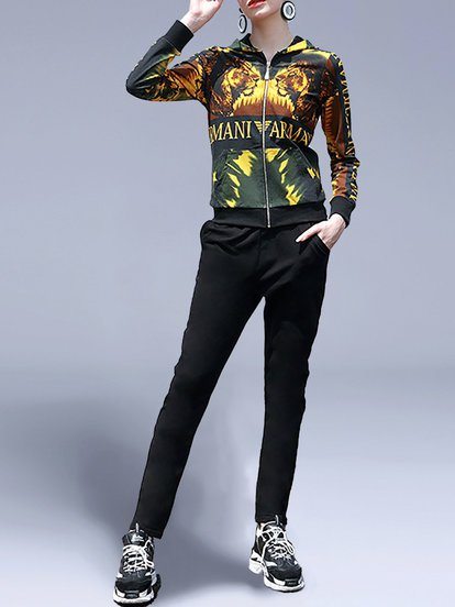Printed Top With Pants Two-Pi...