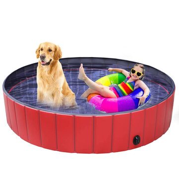 Foldable Pet Bath Swimming Pool Collapsible Dog Pool Pet Bathing Tub Pool Kiddie Pool for Dogs Cats and Kids