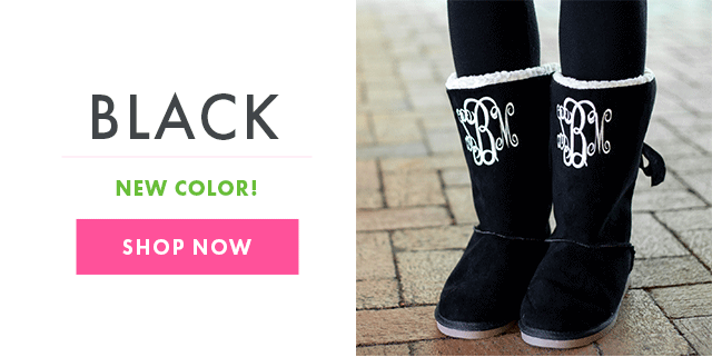 Monogrammed Sherpa Tie Booties