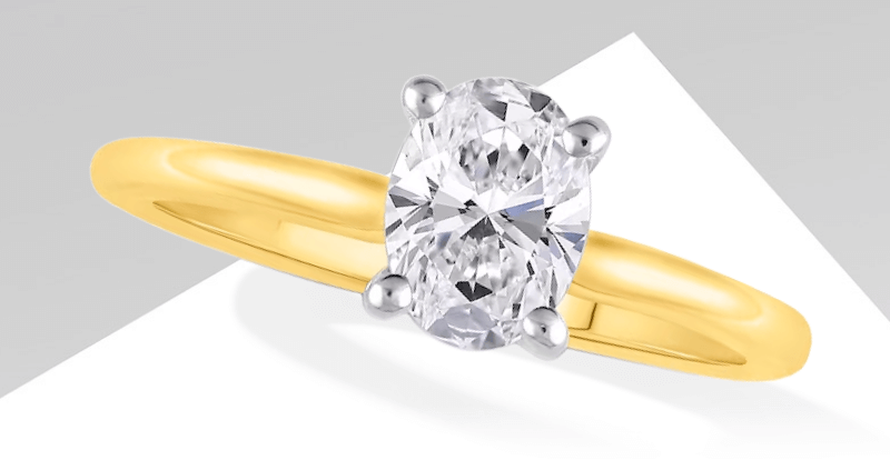 Lab-Created Diamonds by KAY Oval-Cut Solitaire Engagement Ring 1 ct tw 14K Yellow Gold (F/SI2)