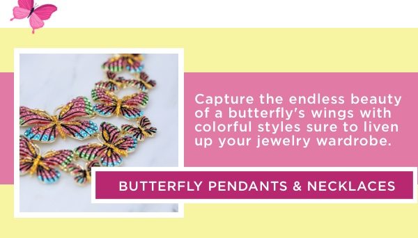 Shop butterfly pendants and necklaces