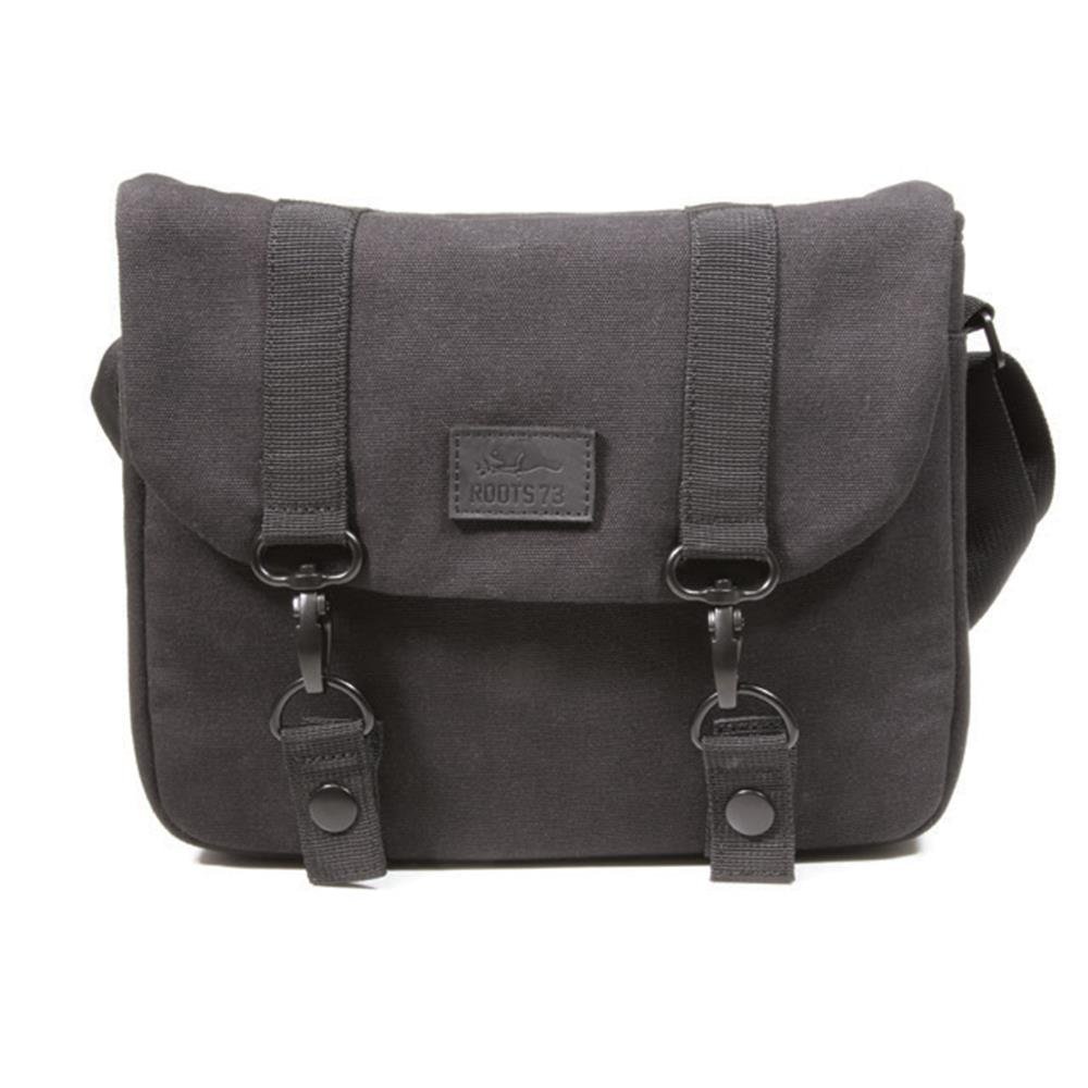 ROOTS 73 BLACK FLANNEL COLLECTION MESSENGER BAG