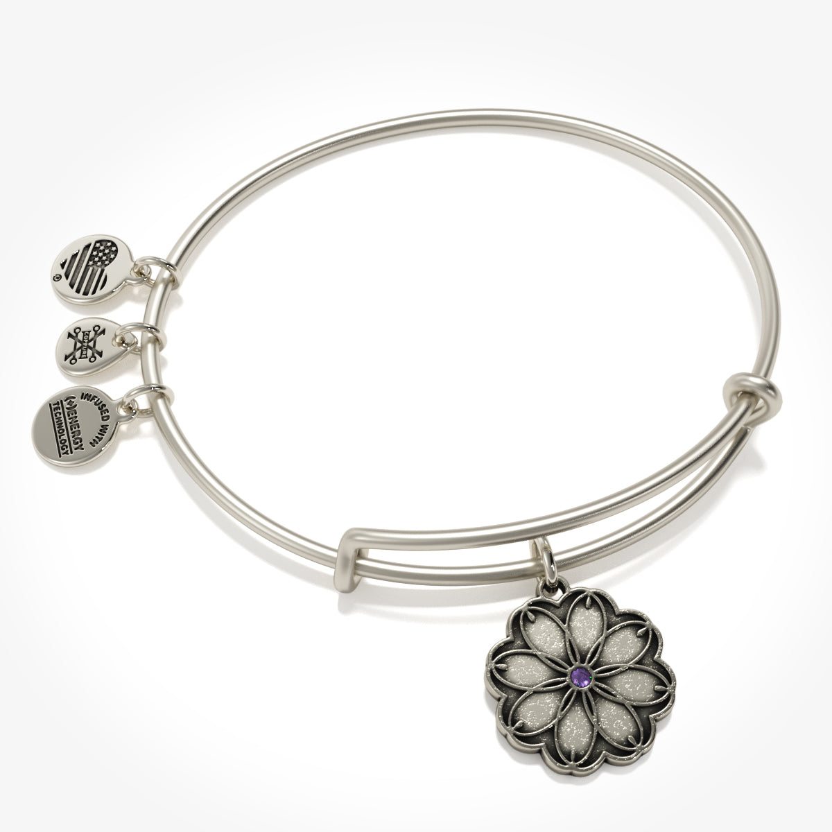 Healing Love Flower Charm Bangle