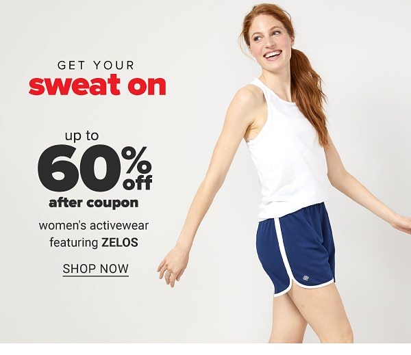 Get your sweat on - Up to 60% off after coupon women's activewear featuring ZELOS. Shop Now.