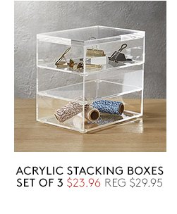 acrylic stacking boxes set of 3