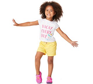 Model wearing Neon Magenta Kids' Swiftwater Play Shoes