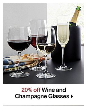 20% off Wine and Champagne Glasses