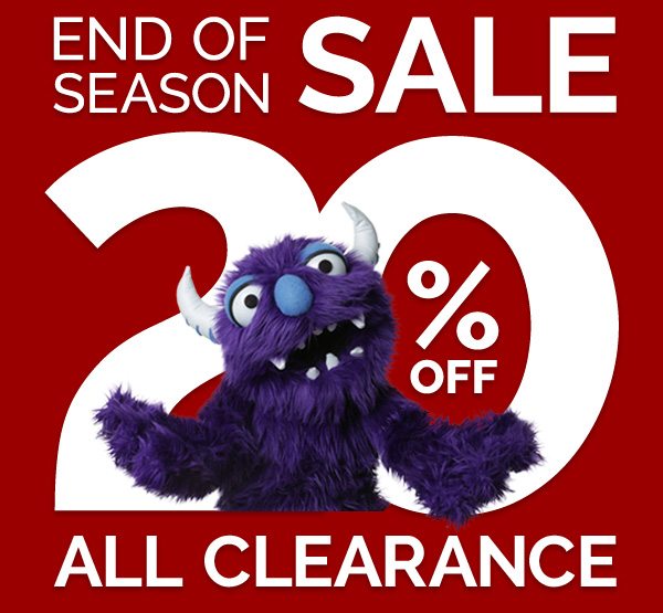 End of season sale. 20% Off All Clearance