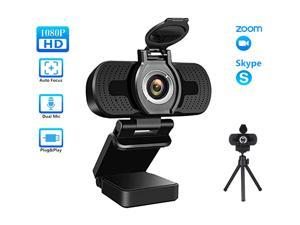 TROPRO 1080P Webcam for PC, Full HD Computer Camera with Cover