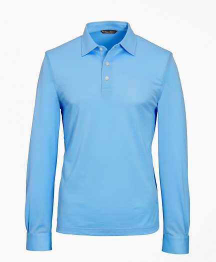 Premium Extra-Fine Supima® Cotton Pique Long-Sleeve Polo Shirt