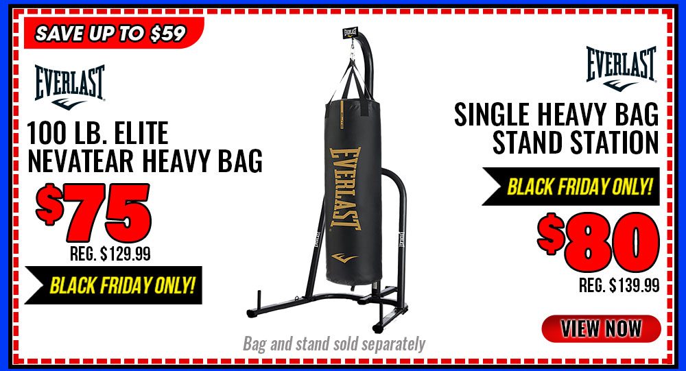 ''Everlast 100 lb. Elite Nevatear Heavy Bag $75 Single Heavy Bag Stand Station $80''