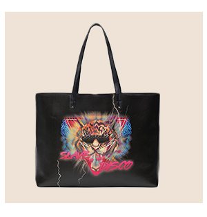 VEGAN LEATHER EAST WEST TOTE SLAVE TO THE RHYTHM