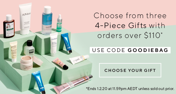 Choose from three 4-piece gifts with orders over $110