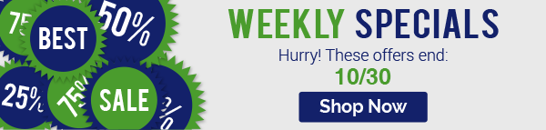 Weekly Specials - Hurry These Offers End 10-30-18