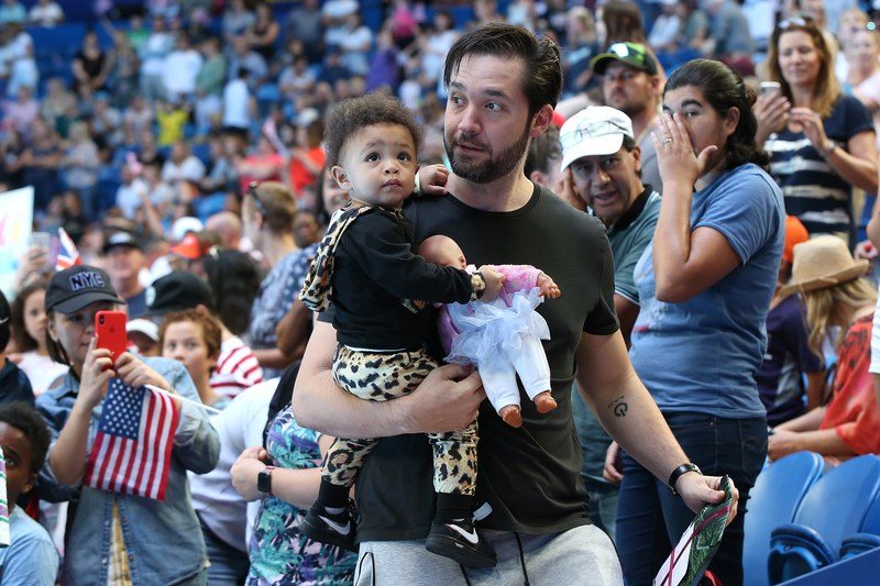 Image may contain: Alexis Ohanian, Human, Person, Crowd, Audience, Festival, Skin, Sunglasses, Accessories, and Accessory